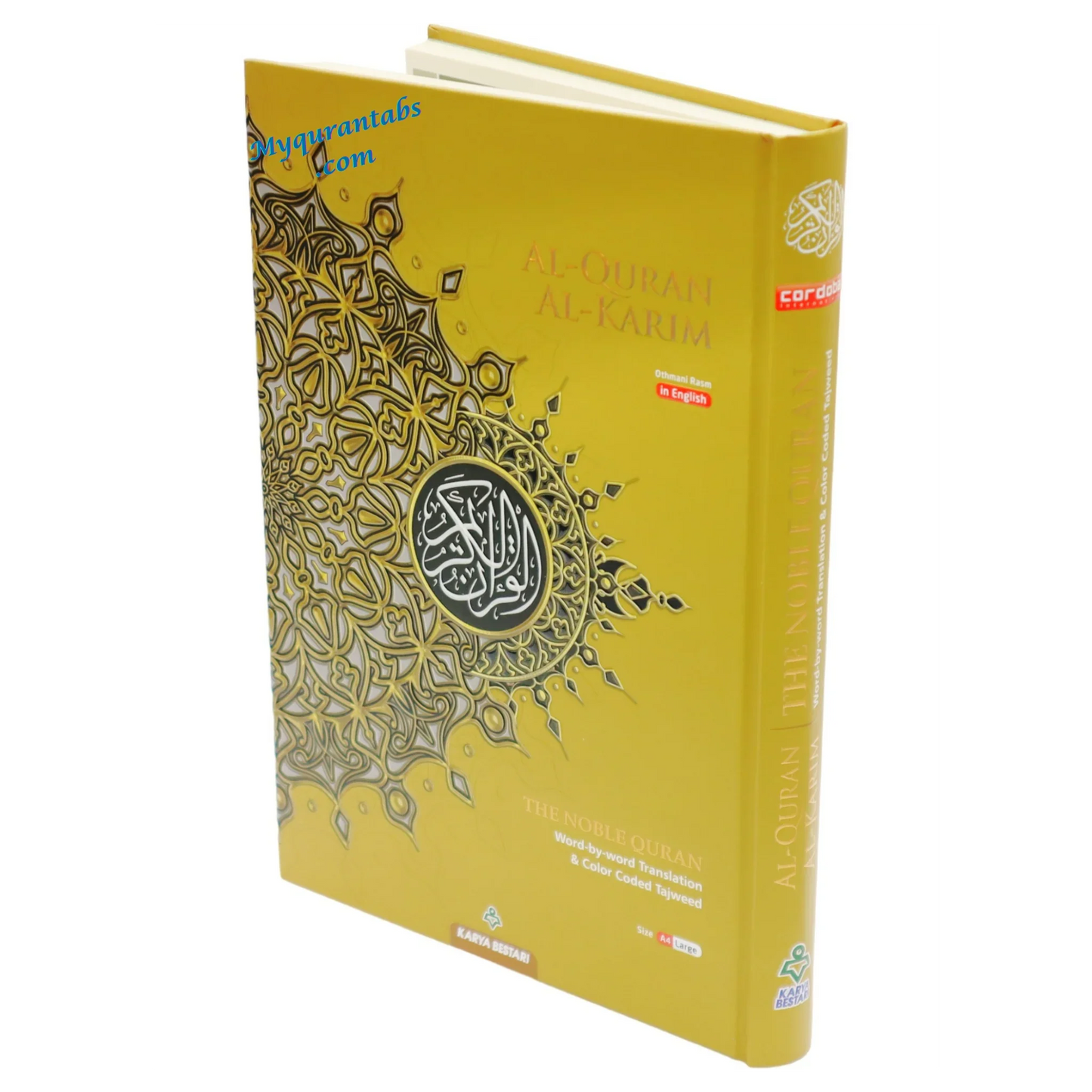 Maqdis Al-Quran Al Kareem Word by Word The Noble Quran Colour Coded Tajweed A4 Size - Al Bayan Quran Tabs