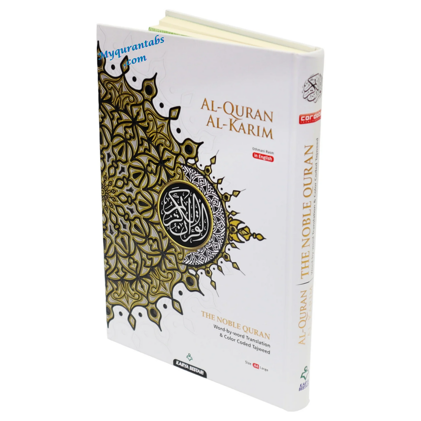 Maqdis Al-Quran Al Kareem Word by Word The Noble Quran Colour Coded Tajweed A4 Size - Al Bayan Quran Tabs