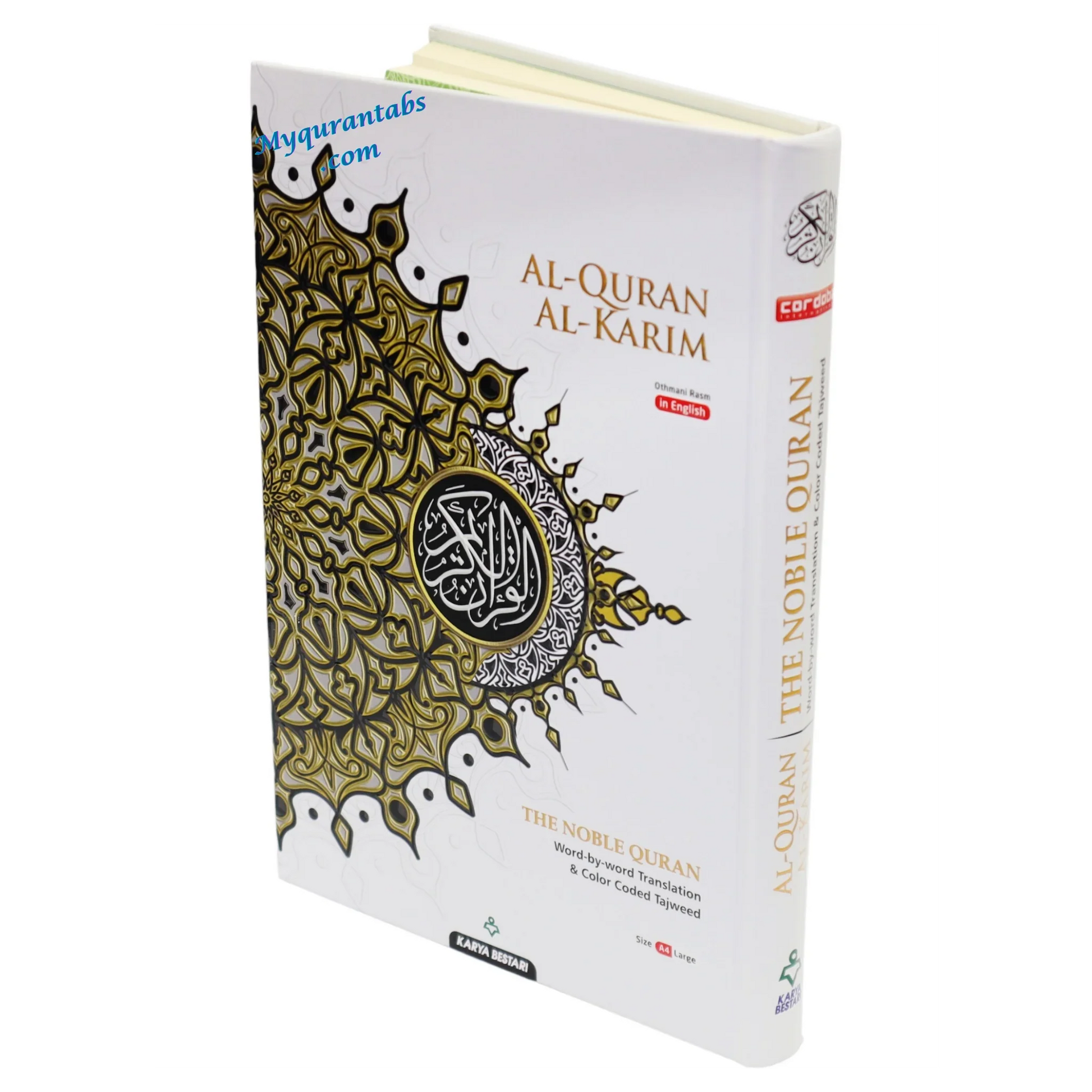 Maqdis Al-Quran Al Kareem Word by Word The Noble Quran Colour Coded Tajweed A4 Size - Al Bayan Quran Tabs
