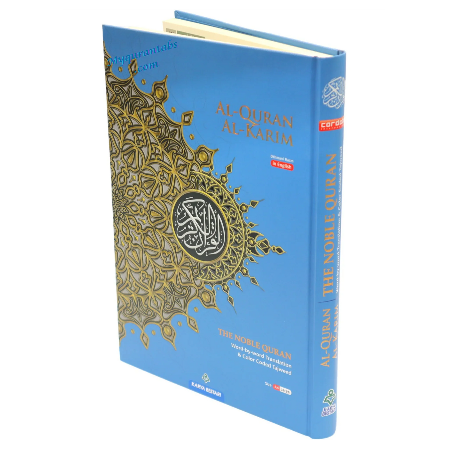 Maqdis Al-Quran Al Kareem Word by Word The Noble Quran Colour Coded Tajweed A4 Size - Al Bayan Quran Tabs