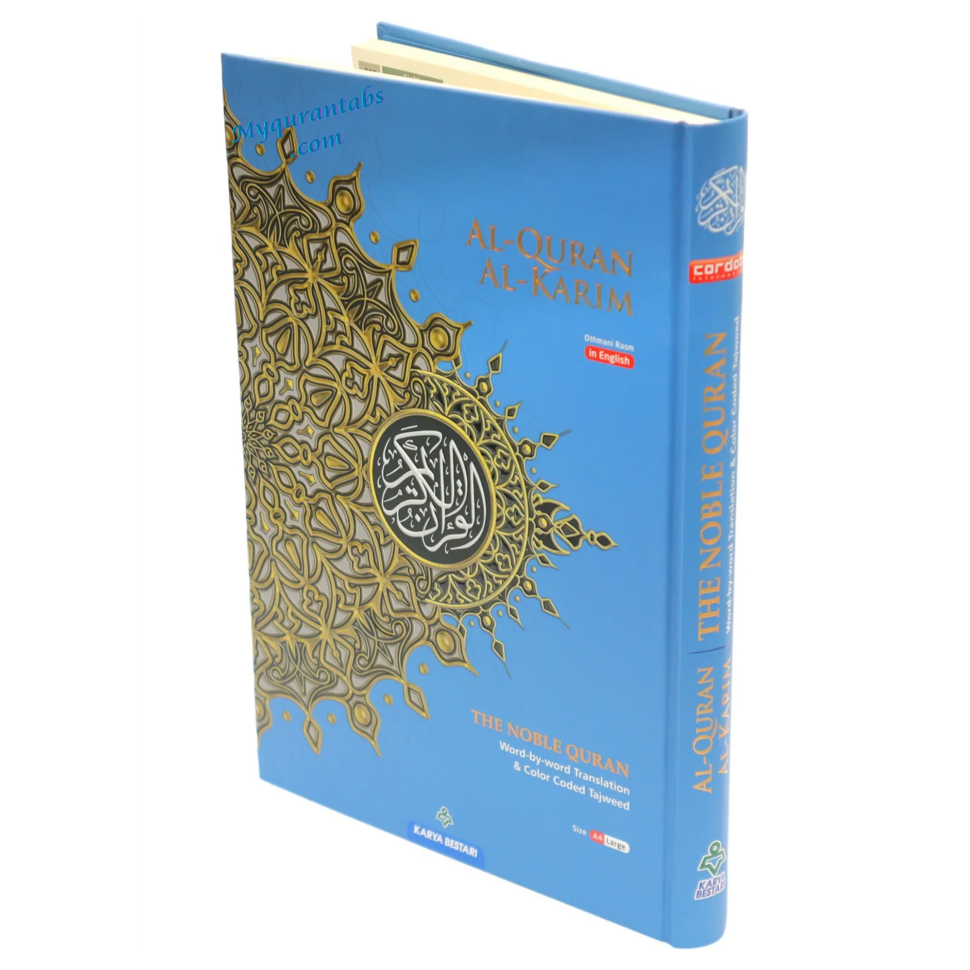 Maqdis Al-Quran Al Kareem Word by Word The Noble Quran Colour Coded Tajweed A4 Size - Al Bayan Quran Tabs