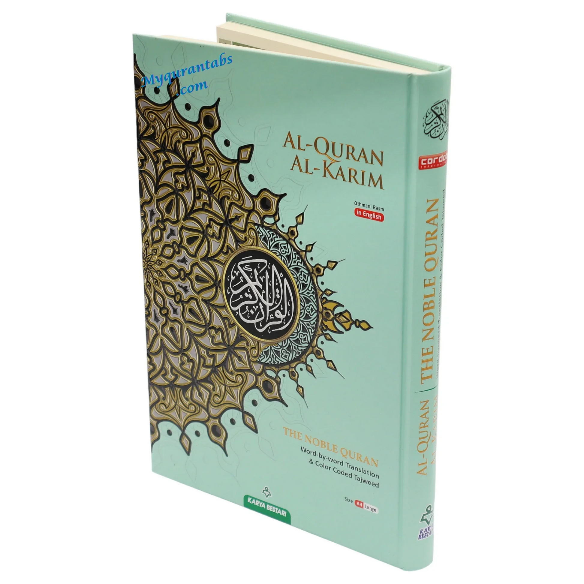 Maqdis Al-Quran Al Kareem Word by Word The Noble Quran Colour Coded Tajweed A4 Size - Al Bayan Quran Tabs
