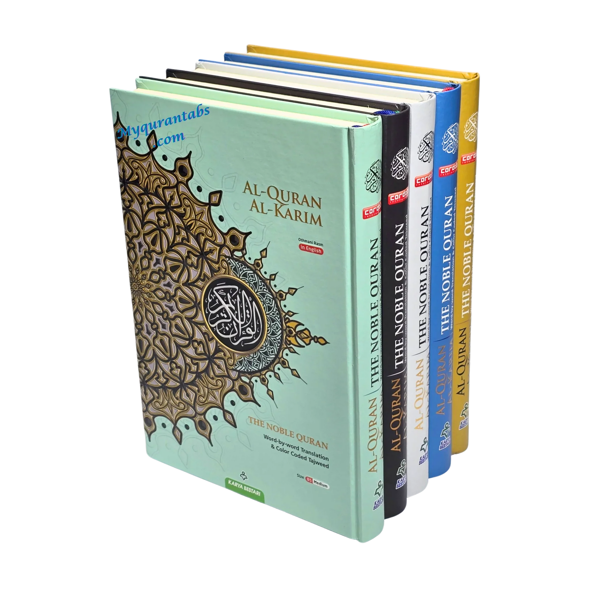 Al-Quran Al-Kareem Maqdis Word By Word Translation and Color Coded Tajweed Arabic-English Size B5 Medium - Al Bayan Quran Tabs