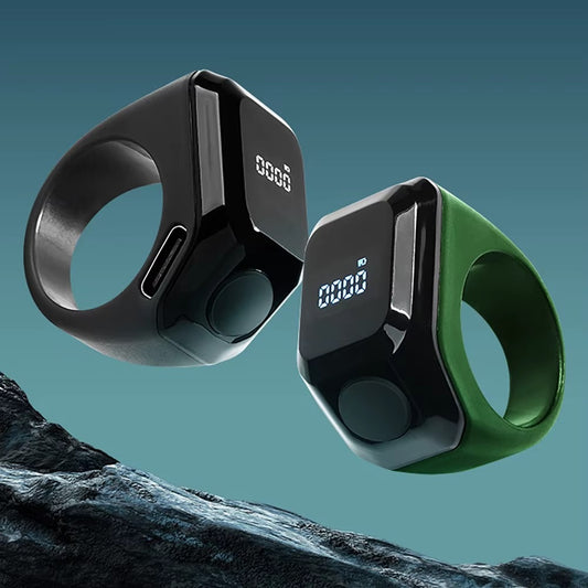 Smart Digital Tasbih Ring – Bluetooth Zikr & Prayer Counter