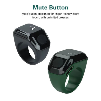 Smart Digital Tasbih Ring – Bluetooth Zikr & Prayer Counter